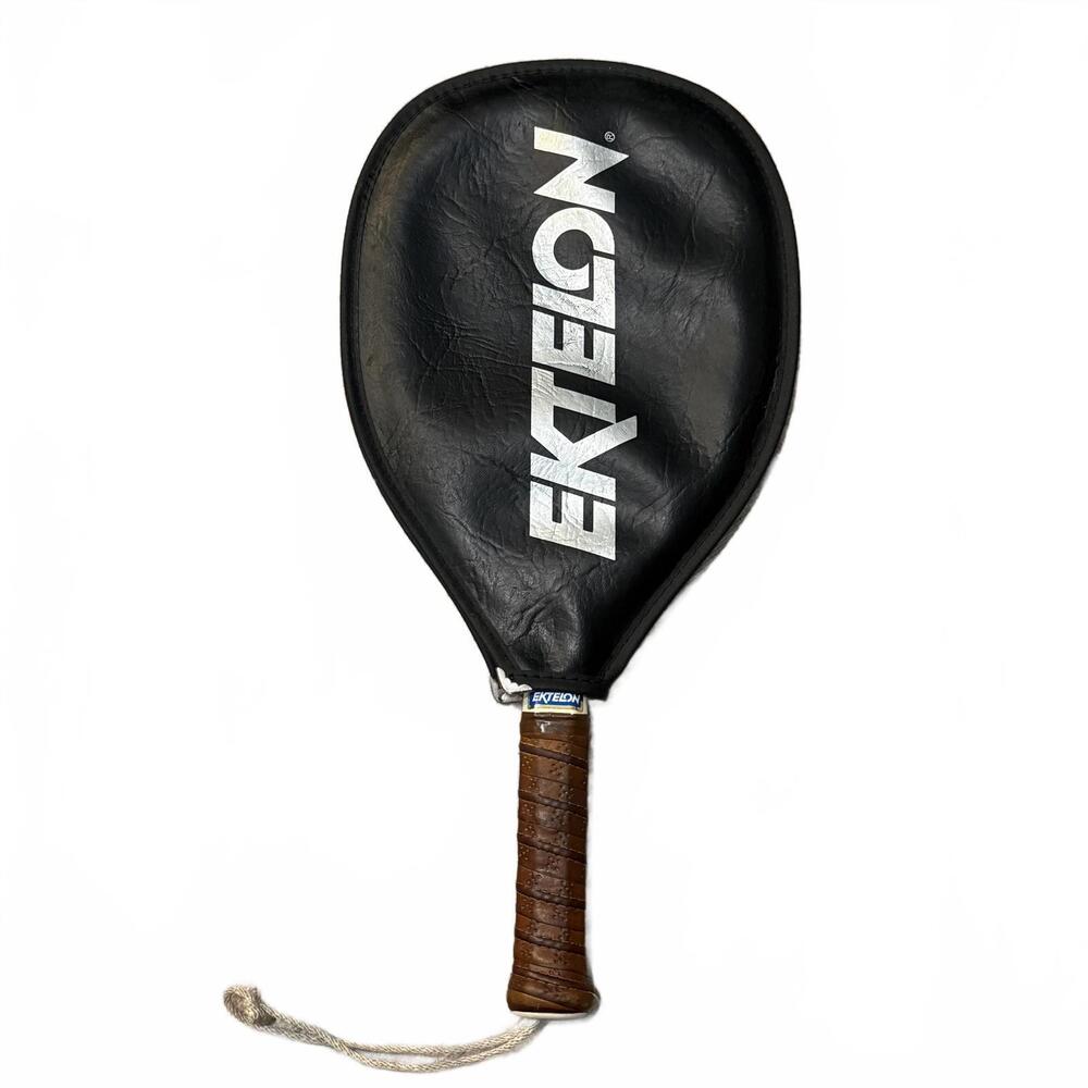 Vintage Ektelon‎ racquet + cover – blue, leather grip